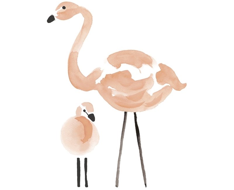 Wallsticker, flamingo