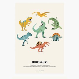 Affisch, dinosaurier
